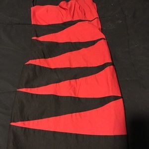 Red and black mini dress